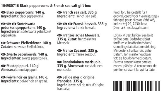 Gave&aelig;ske, Nicolas Vah&eacute; Salt & Pepper