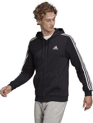 Essentials French Terry 3-Stripes Full-Zip hættetrøje
