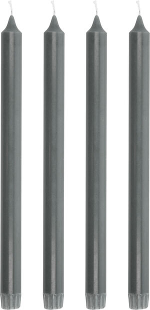 Kronelys Aia 30 cm 4 stk. Dark Grey Stearin