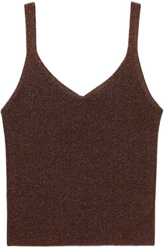 Lurex knitted V-neck top