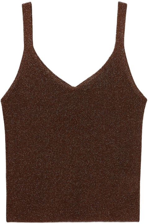 Lurex knitted V-neck top