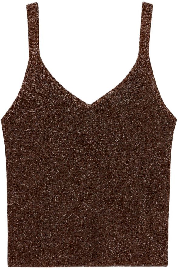 Lurex knitted V-neck top