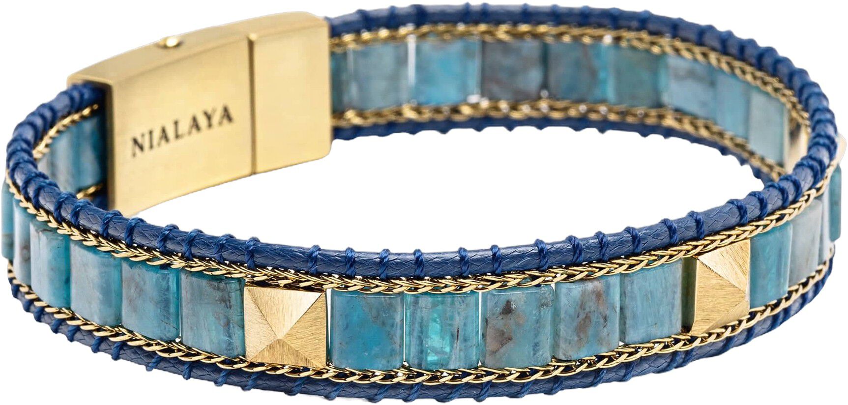 Blue Apatite Stud Bracelet