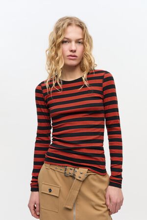 Soft Cotton Rib Striped Long Sleeve