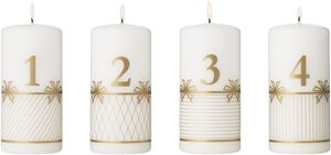 CC 2025 ADVENT CANDLE PARAFFIN 4PCS GOLD