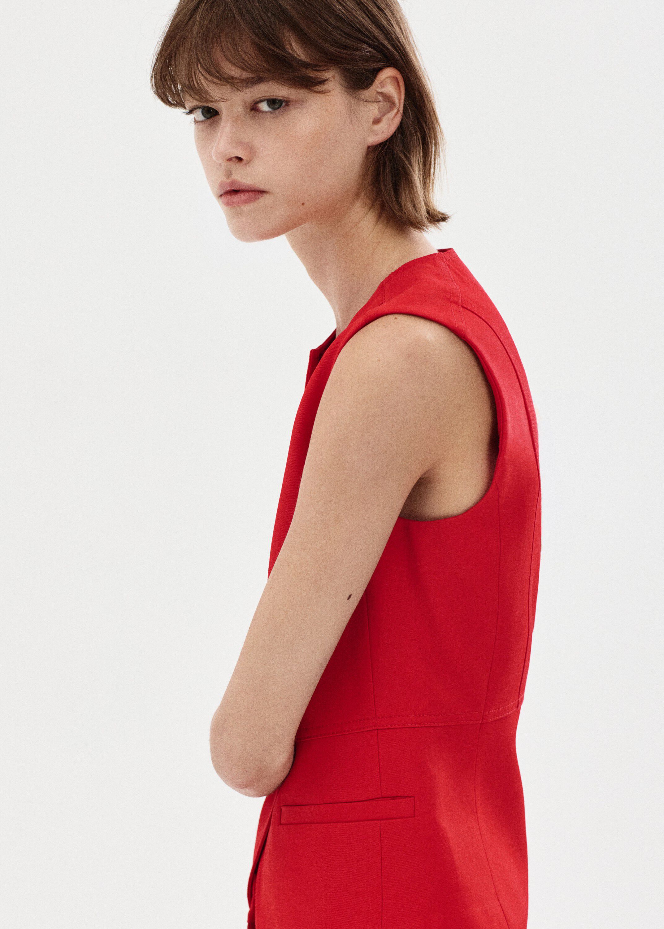 Lyocell buttoned gilet