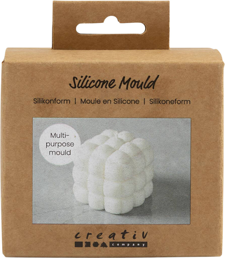 Silikoneform, Firkant med bobler, H: 5 cm, B: 6 cm.