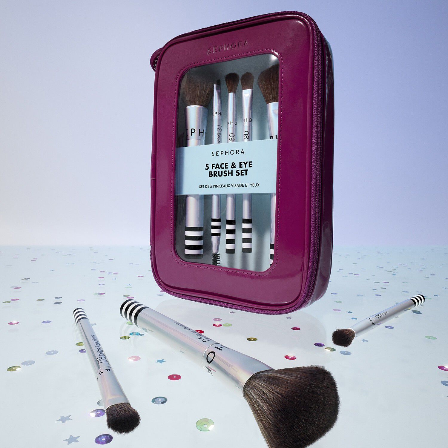 5-Piece Face & Eye Brush Set - S&aelig;t med b&oslash;rster