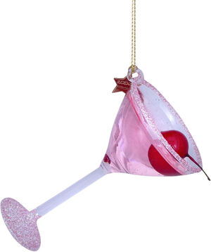 Ornament glas pink cosmopolitan cocktail H8,5cm