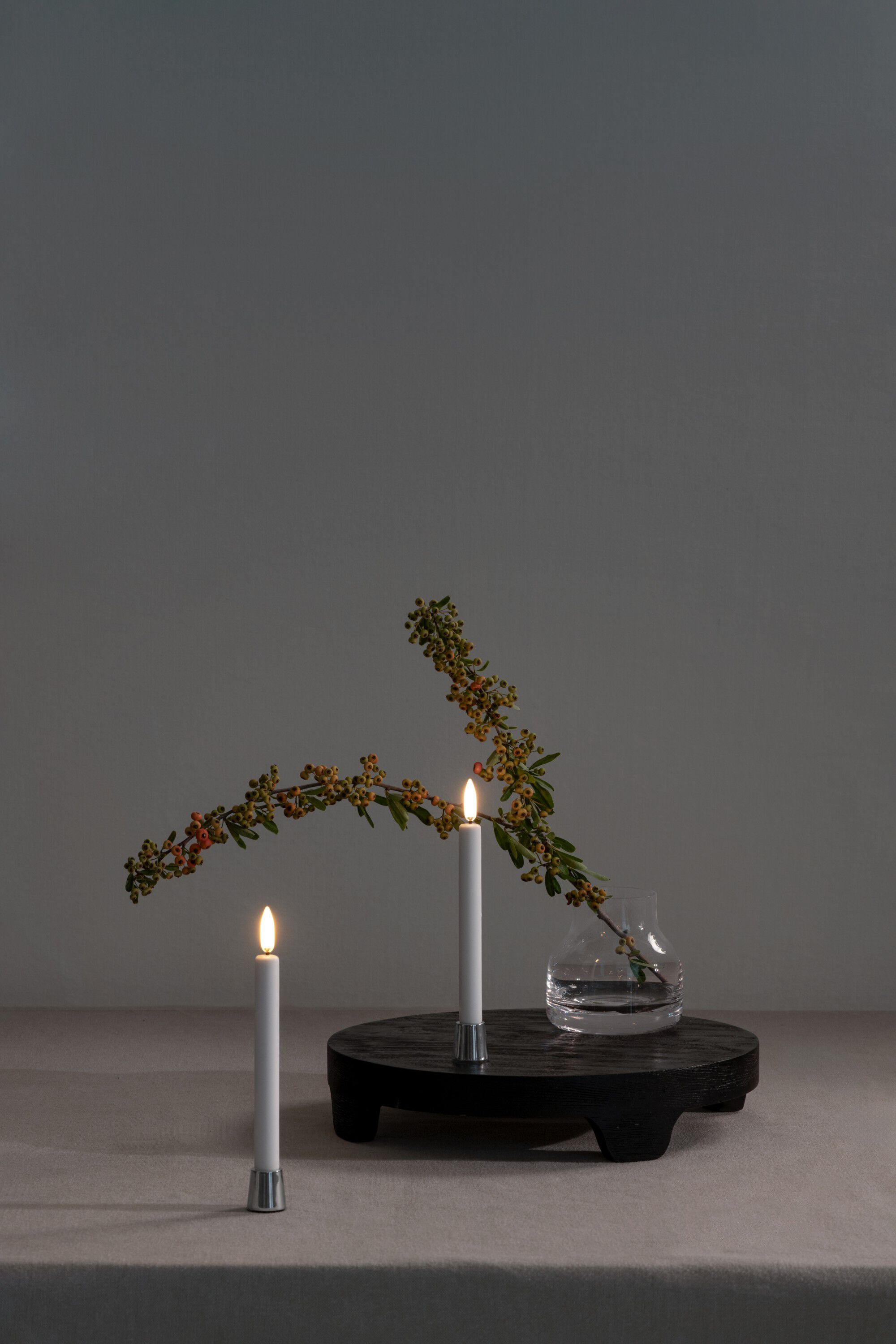 Light Candleholder mini taper, Chrome, 2-pack, 2,3x2,3 cm