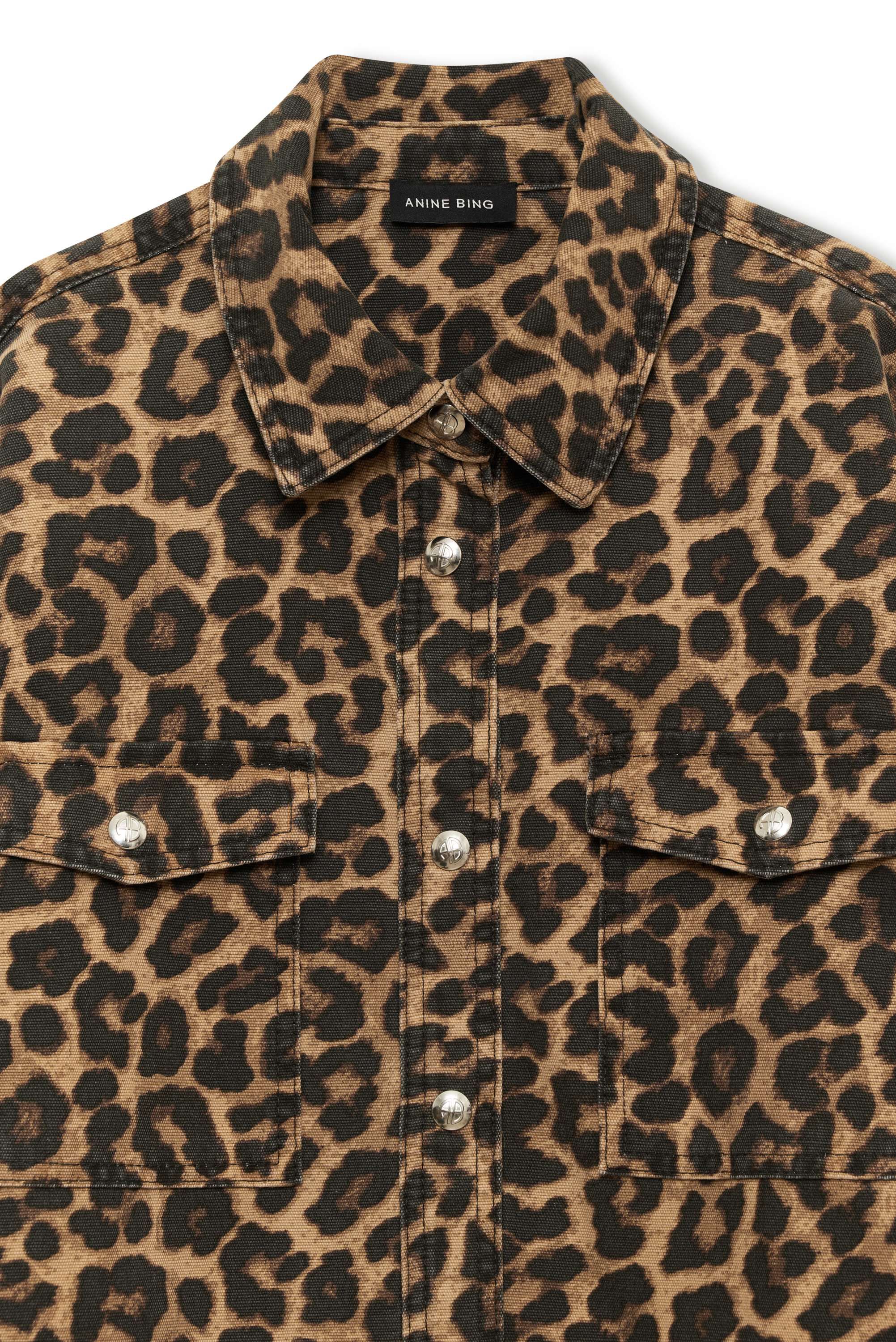 PAXTON SHIRT - BLACK AND BROWN LEOPARD