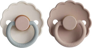 FRIGG Daisy runde sutter i latex 2-pak str. 2 - Blush/Cotton candy