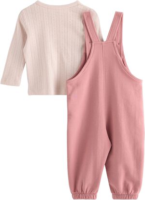 Set Top Dungarees w emb