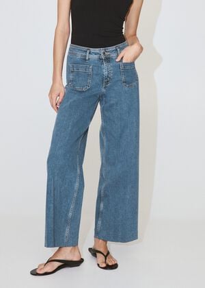 High-waisted wideleg jeans