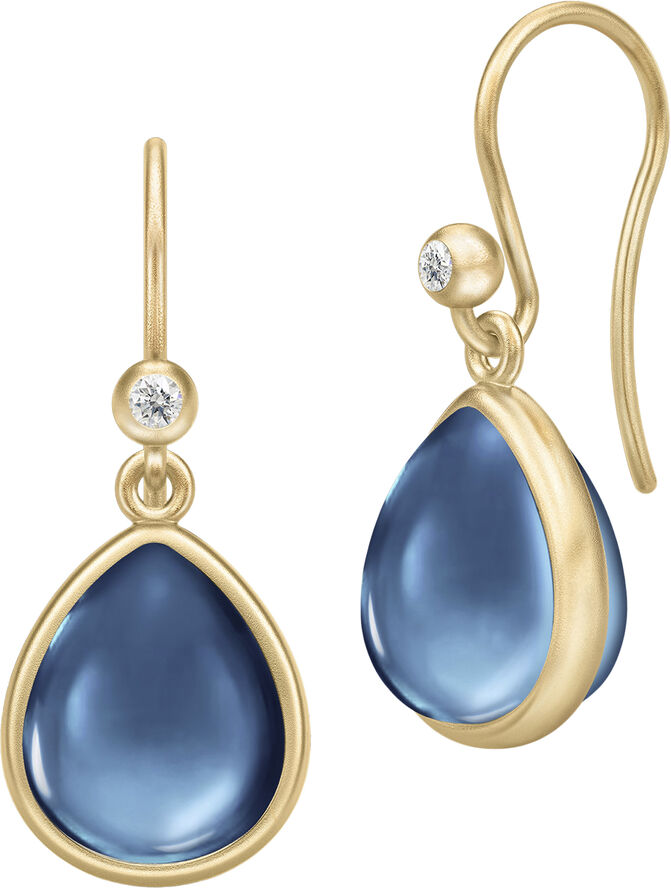 Paloma Earrings -Gold/Sapphire Blue