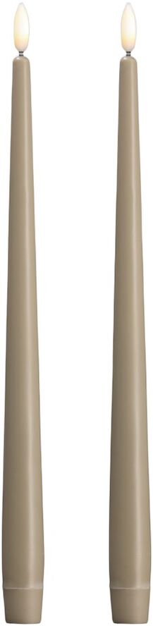 Moods & More - LED taper candle, Silk, Slim, Kit grey, 2-pac