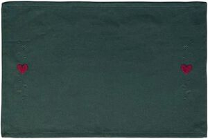 Christmas Fable D&aelig;kkeserviet Hjerter 49x32 cm gr&oslash;n