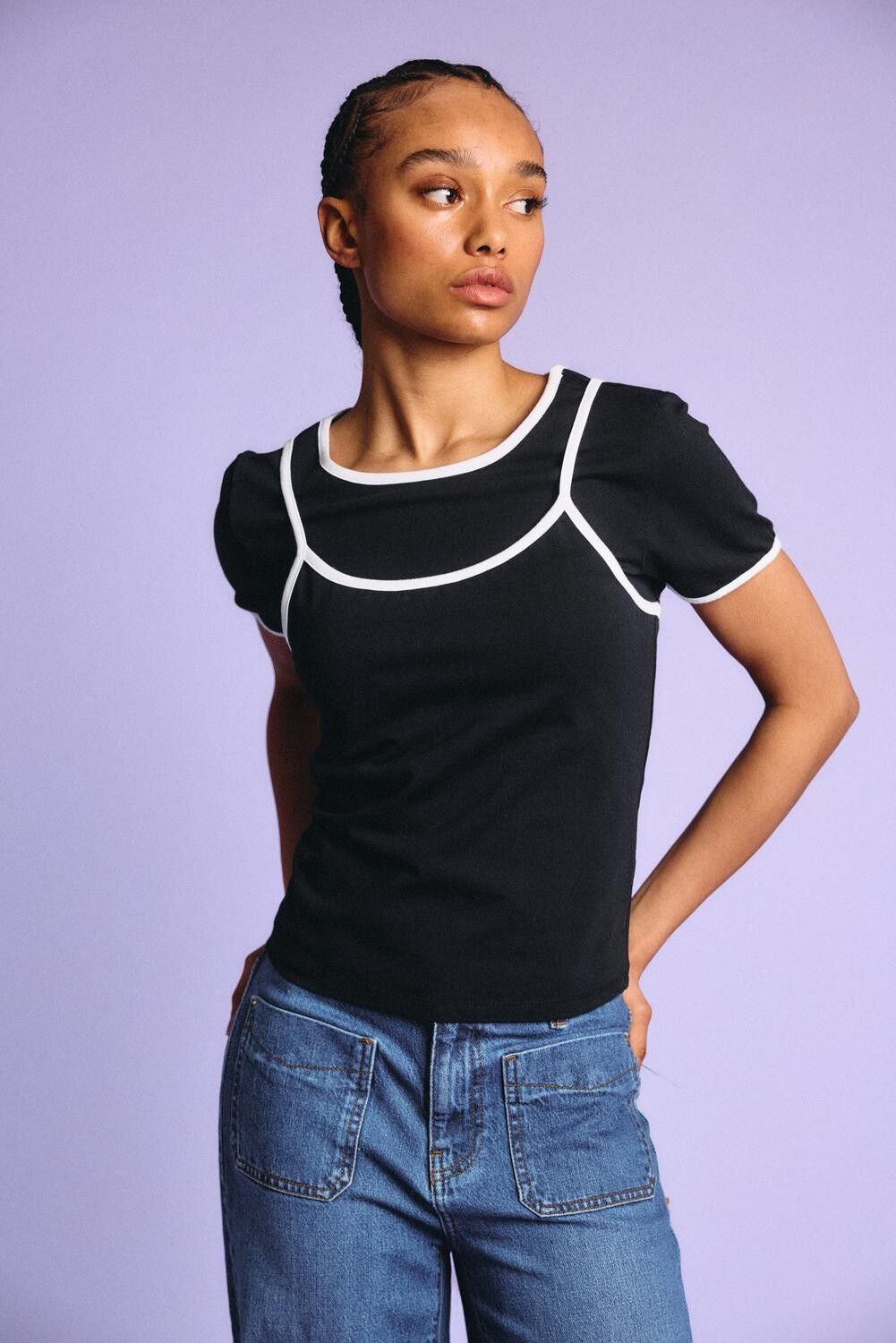 NMKERRY S/S DOUBLE LAYER TOP /TNT14