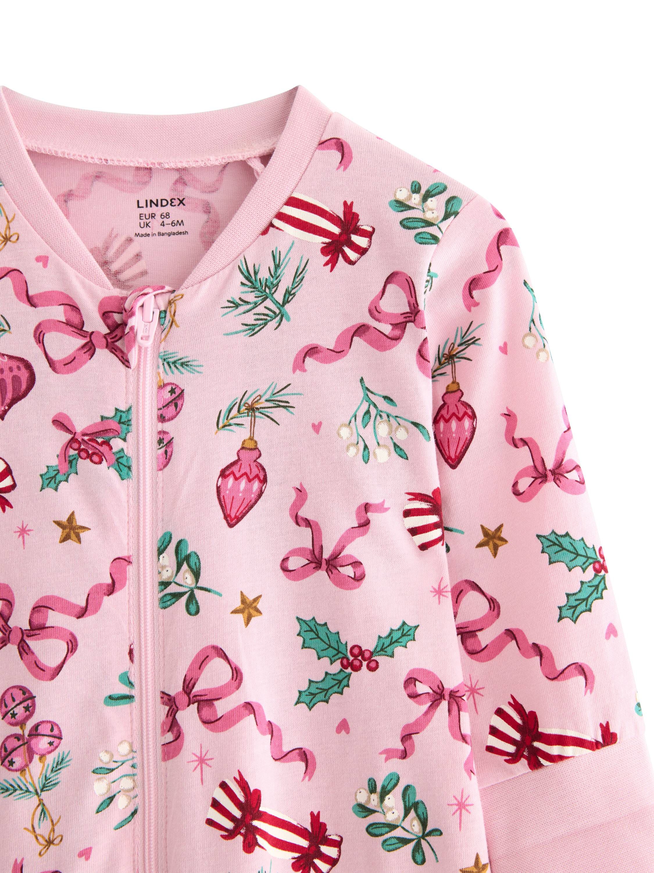 Bl&oslash;d pyjamas i bomuld med lange &aelig;rm