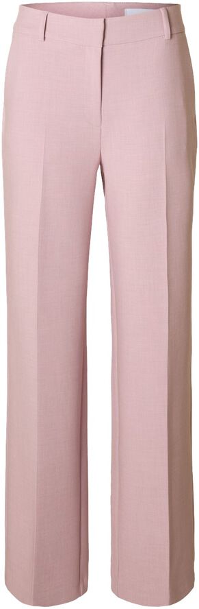 Selected SLFRITA MW WIDE PANT MEL NOOS Bleached Mauve melange selected-slfrita-mw-wide-pant-mel-noos-bleached-mauve-melange
