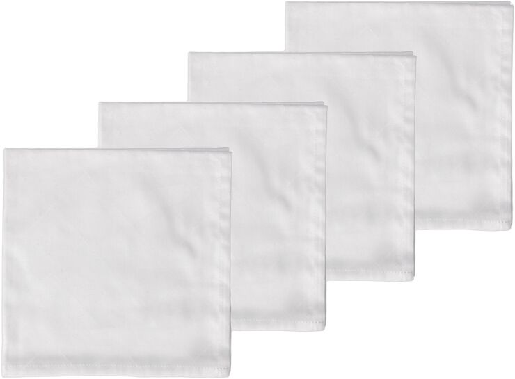 Serviet Tiles Damask Optisk hvid 4 stk