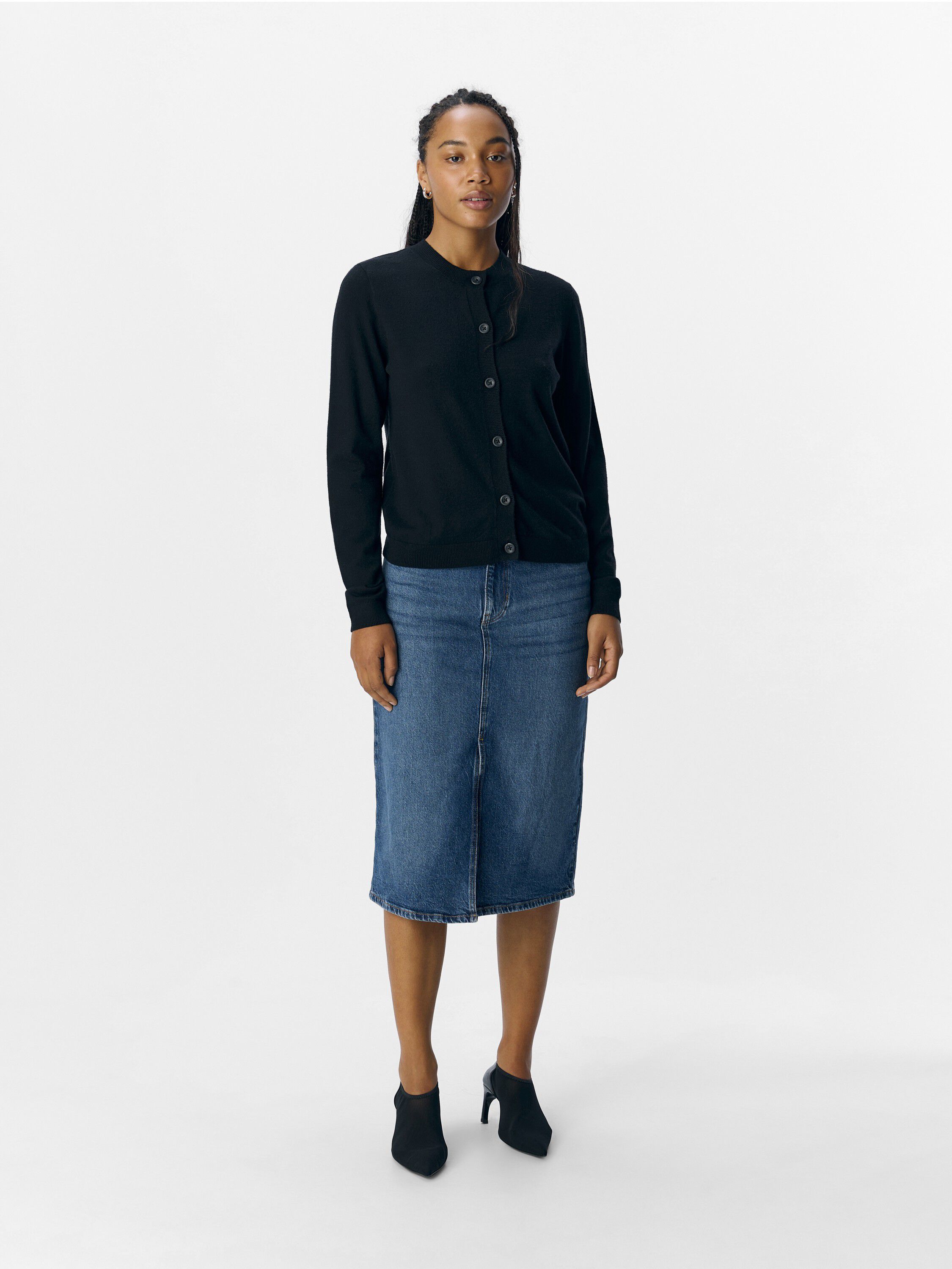 OBJTHESS L/S SHORT CARDIGAN NOOS