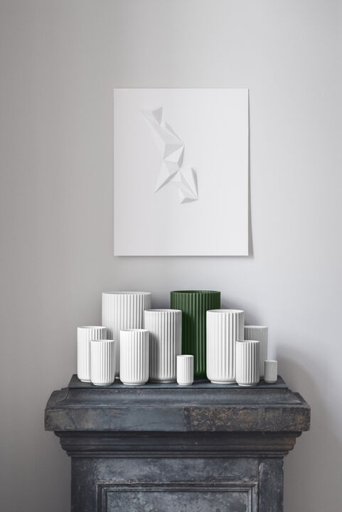 Lyngby Vase H31 cm mørk grøn porcelæn