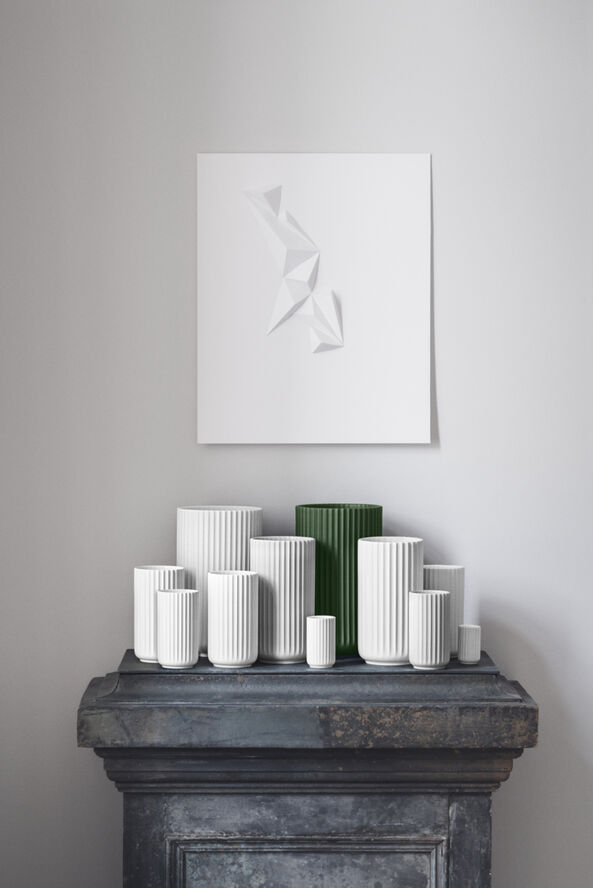 Lyngby Vase H31 cm mørk grøn porcelæn