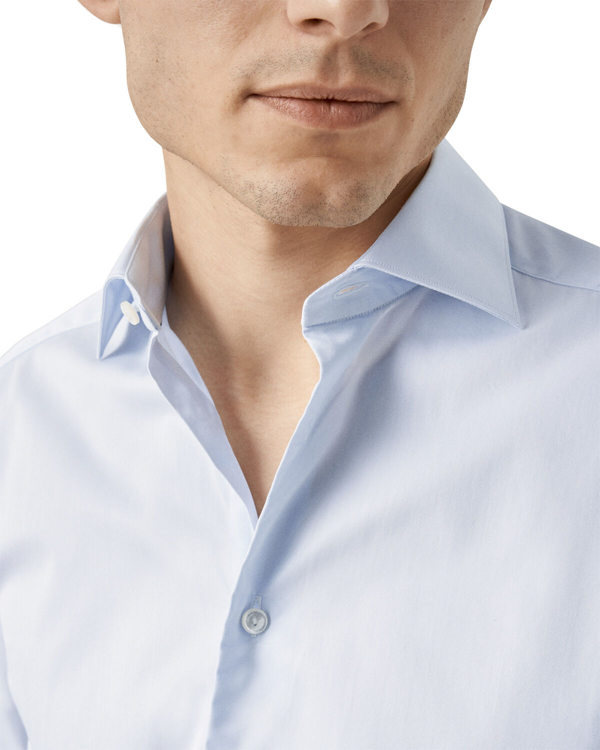Slim Fit Light Blue Solid Elevated Twill Shirt