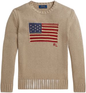 Contrast-Trim Iconic Flag Sweater