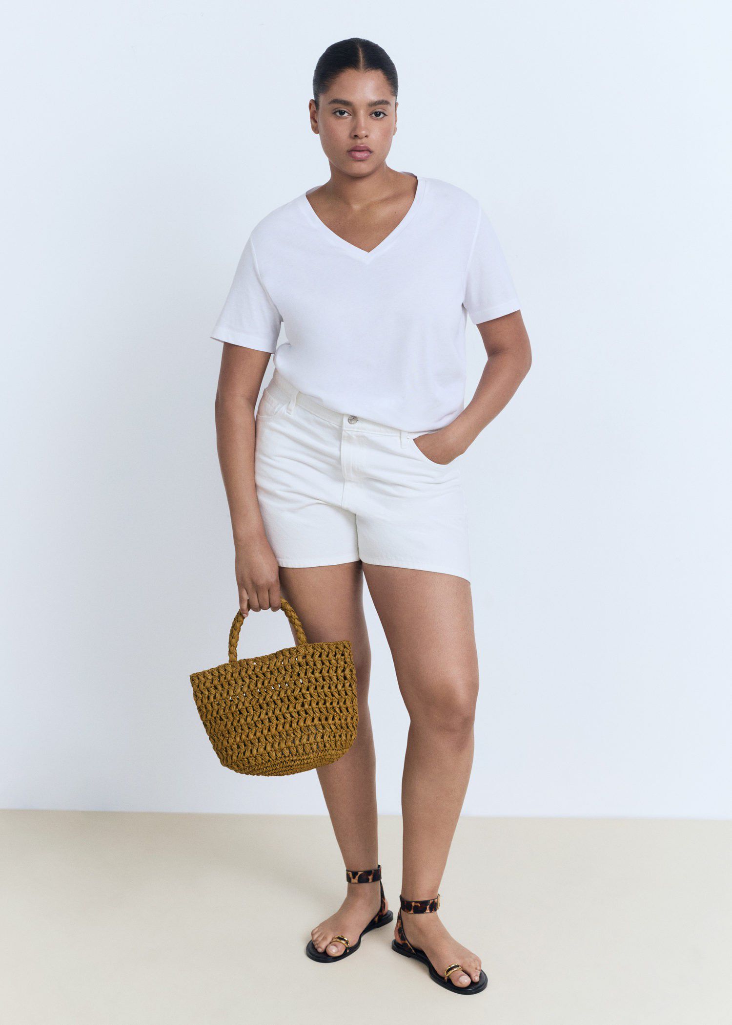 V-neck cotton T-shirt