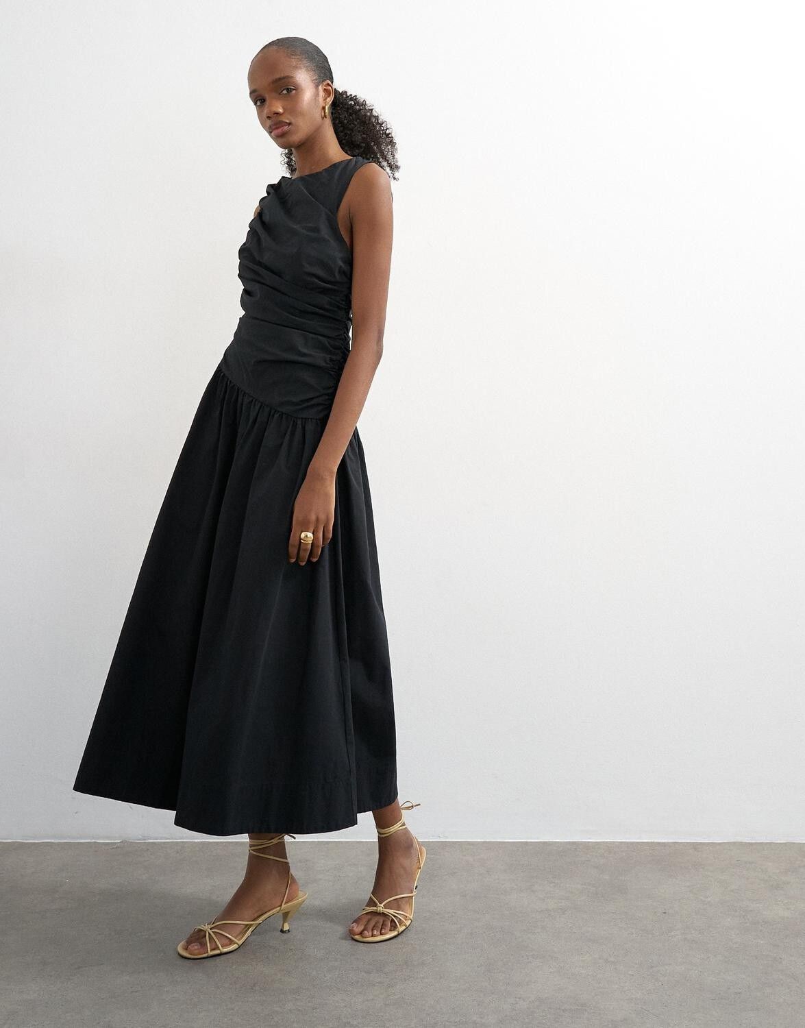 TSCAROS POPLIN RUCHED MAXI DRESS WV