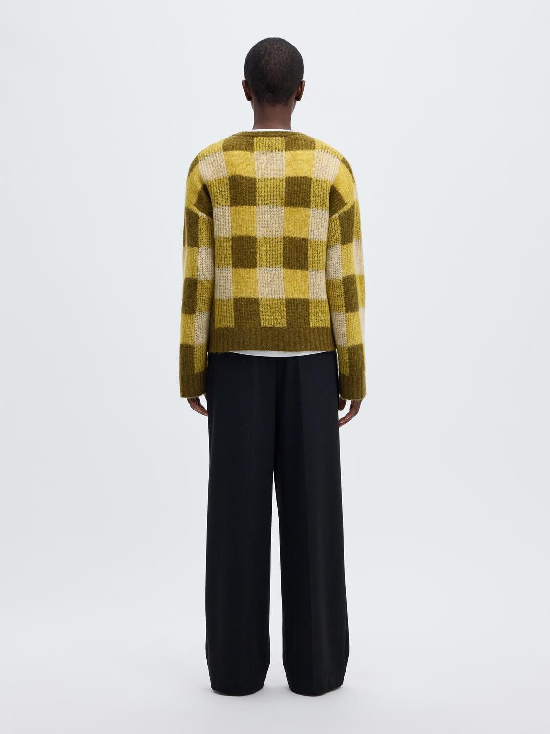 Slwlulu Loose Ls Check Knit O-Neck