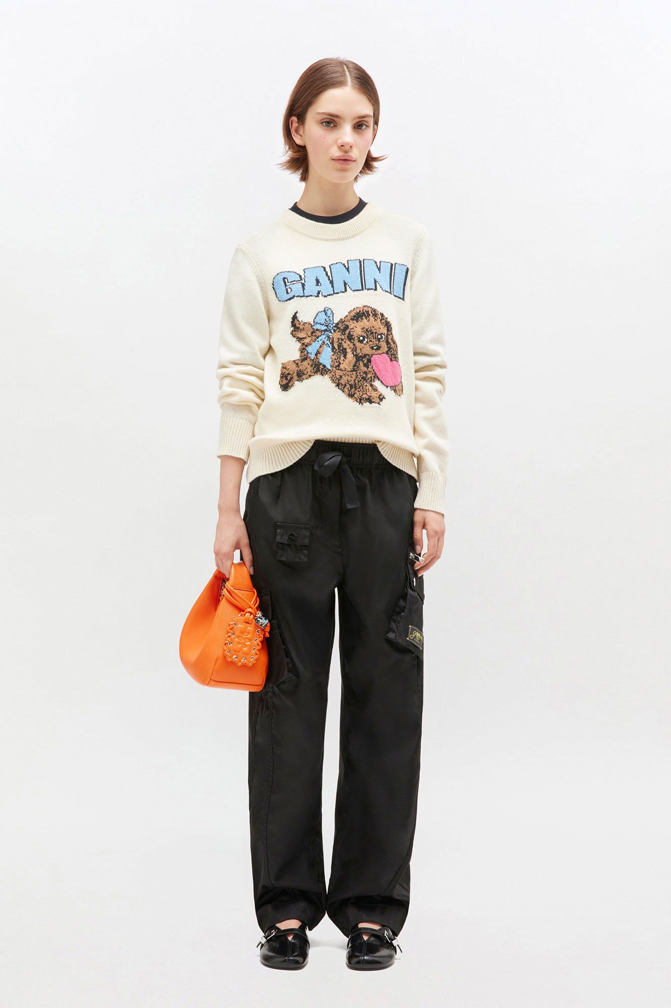 Graphic Wool Mix Fluffy Puppy Love