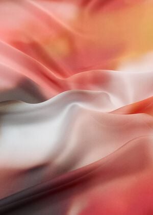 Printed satin scarf