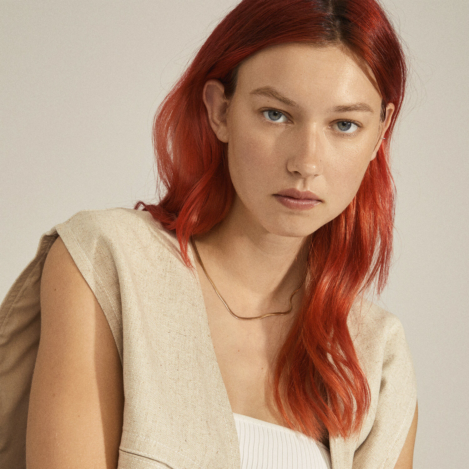 Halsk&aelig;de : Johanna : Guldbelagt