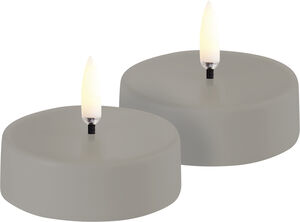 LED rechargeable maxi tealight, Sandstone plain, 6x2,3 cm