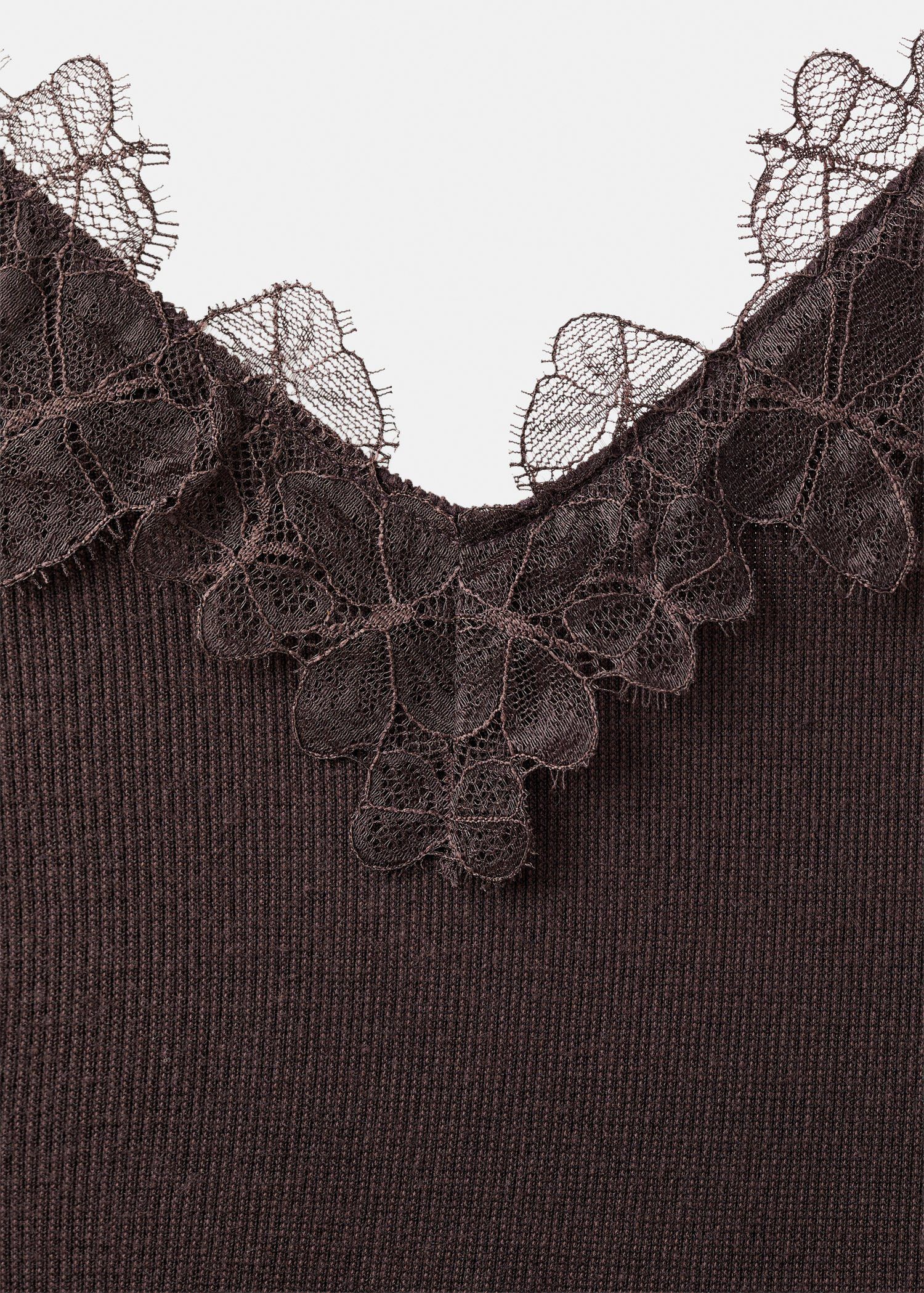 Lace detail knit top