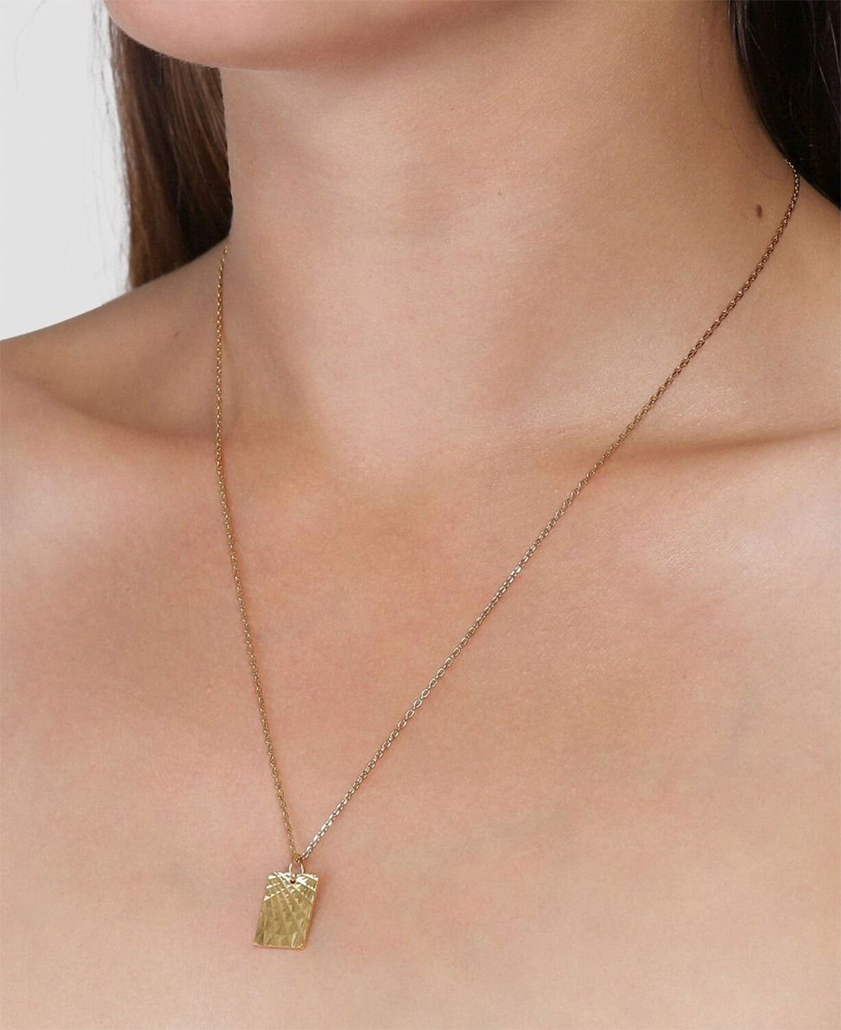 Reflection Square pendant, gold-plated sterling silver