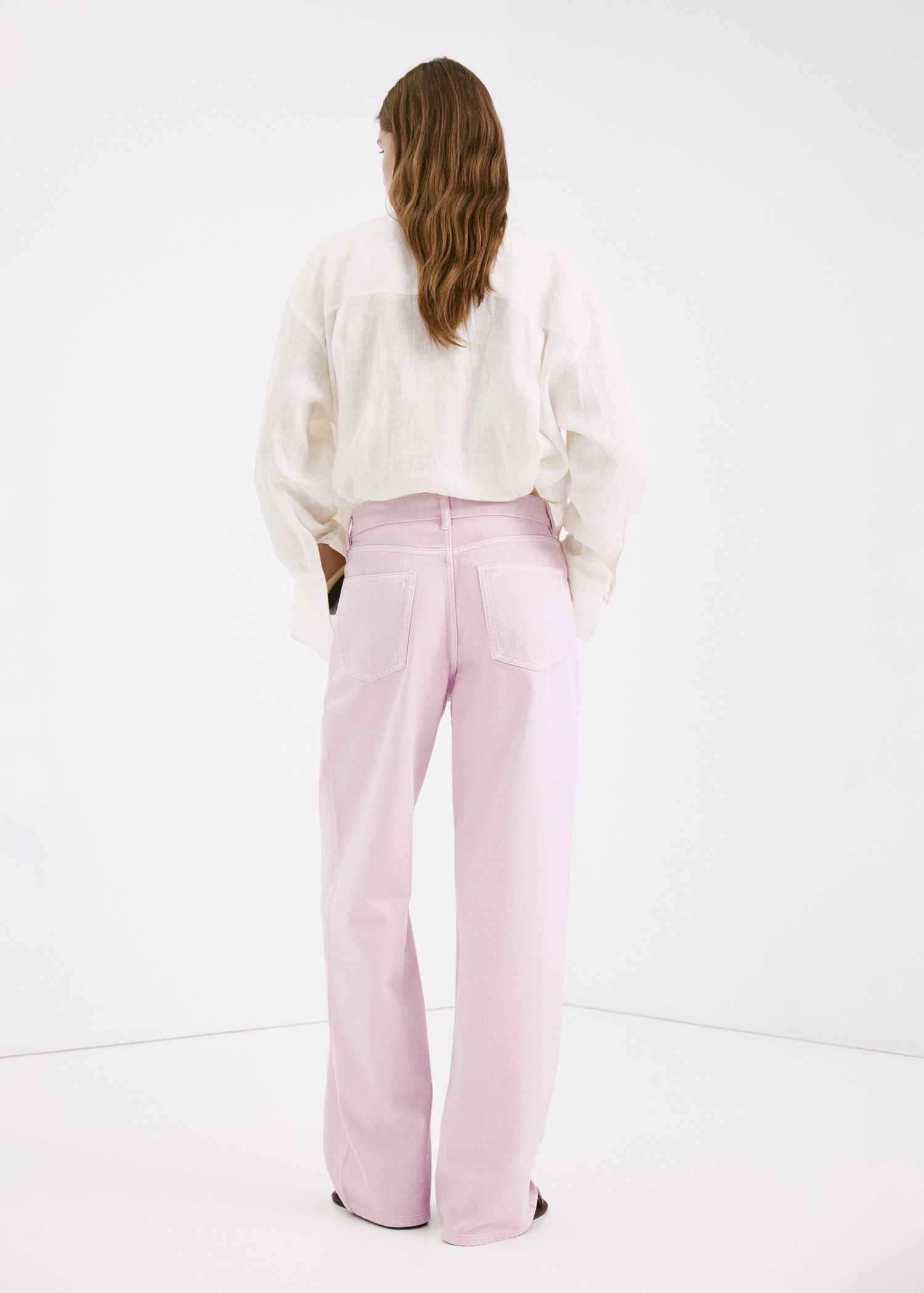 Mid-rise straight jeans