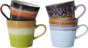 70s ceramics cappuccino mugs solid set of 4