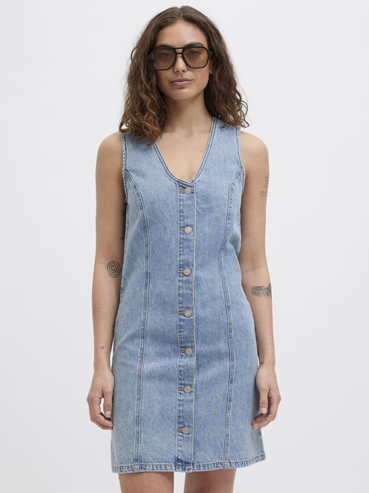 JXDORA NARA SHORT BTN DENIM DRESS D