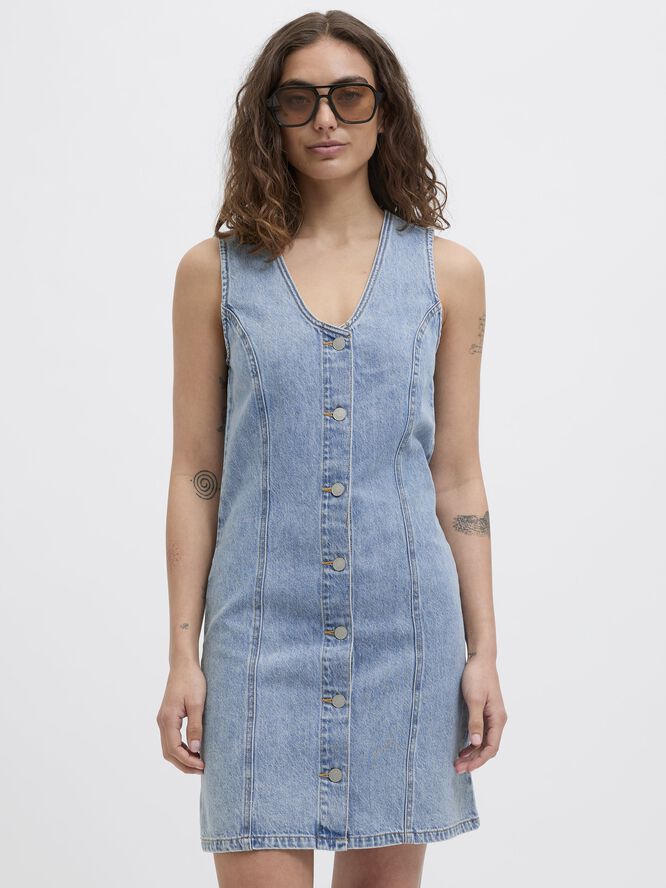 JXDORA NARA SHORT BTN DENIM DRESS D