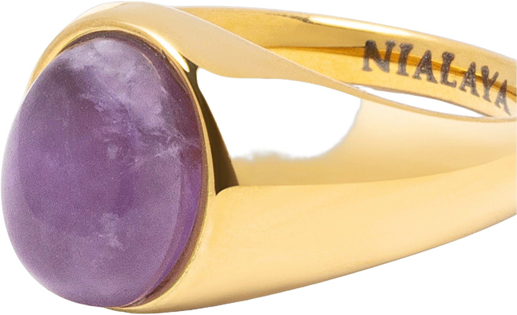 Women's Oval Amethyst Signet Ring