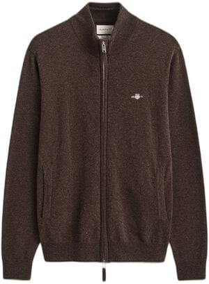 SUPERFINE LAMBSWOOL ZIP CARDIGAN