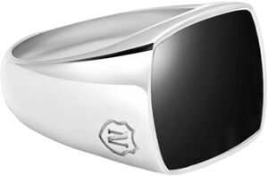 Men's Silver Signet Ring with Onyx