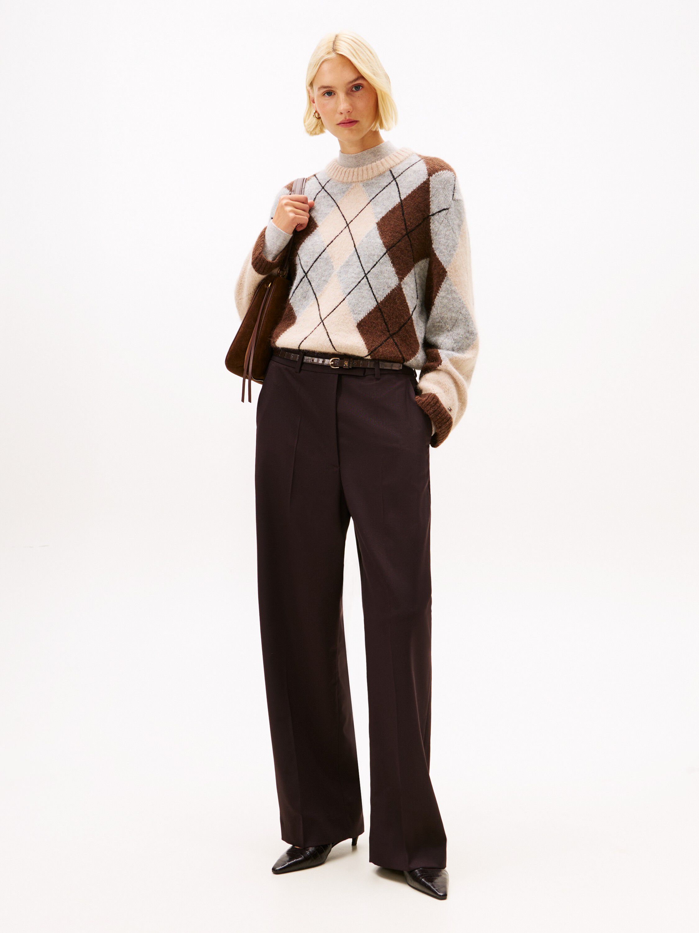 ALPACA BLEND ARGYLE C-NK LS SWT