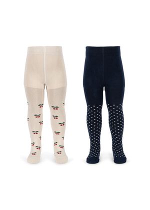 2 PACK CHERRY DOT TIGHTS