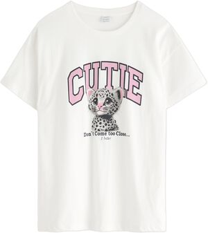 T-shirt i mjuk bomullstrikå med ra