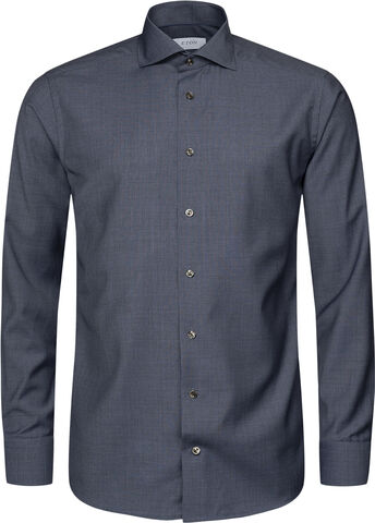 Contemporary Fit Light Blue Semi Solid Merino Shirt